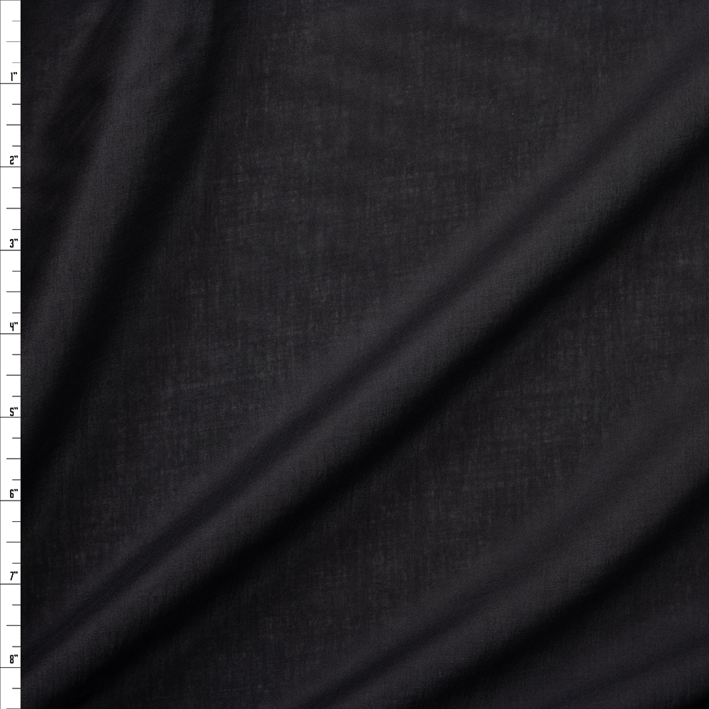 Black Featherweight Cotton Sateen Fabric By The Yard