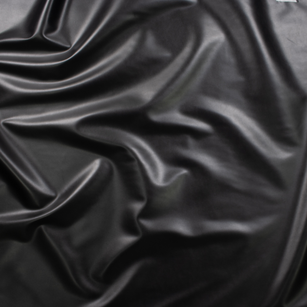 Black Designer Stretch Vegan Leather #25843 Fabric By The Yard - Wide shot