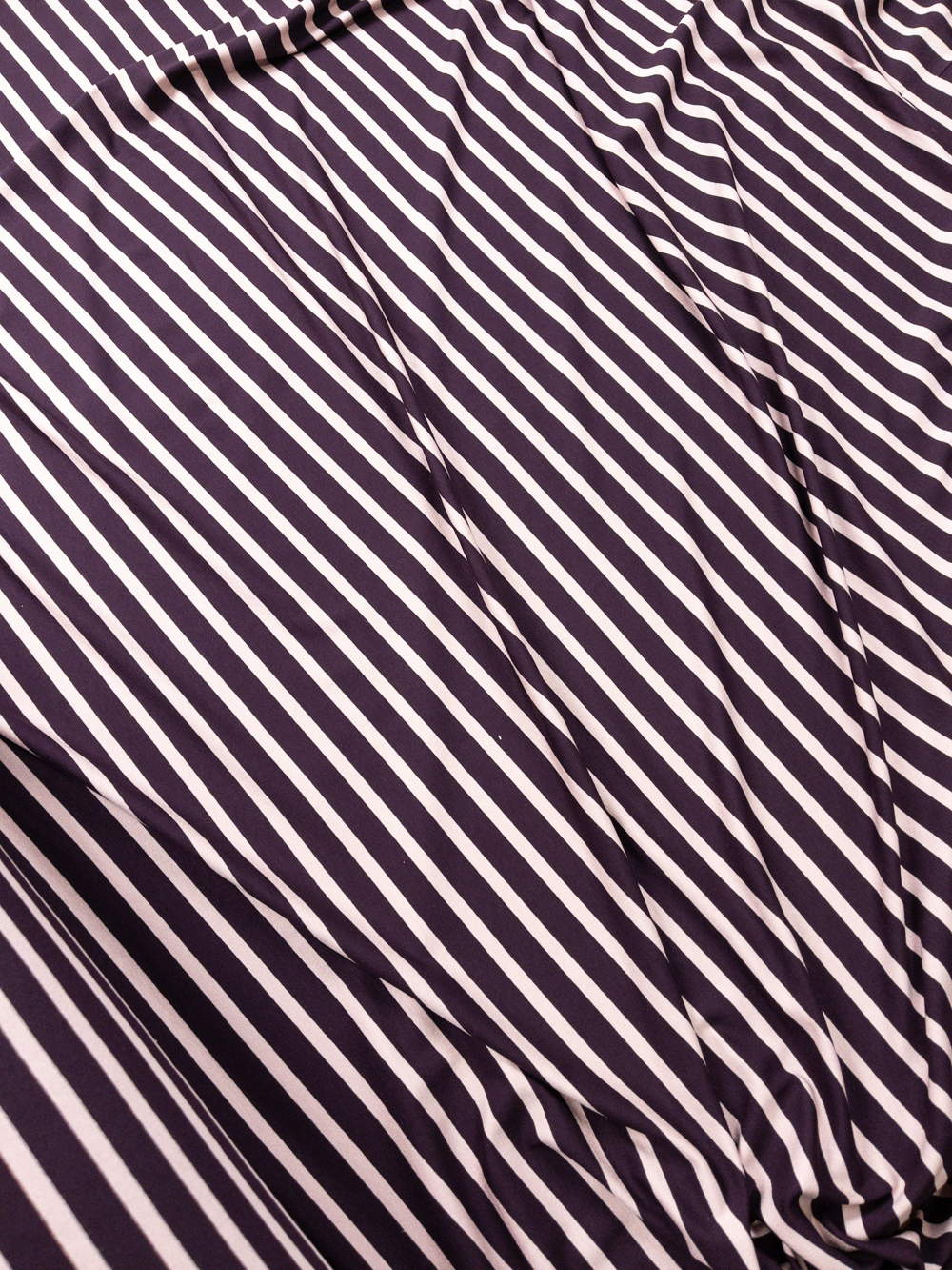 Blush and Plum Horizontal Pencil Stripe Designer Stretch Rayon Jersey Fabric By The Yard - Wide shot