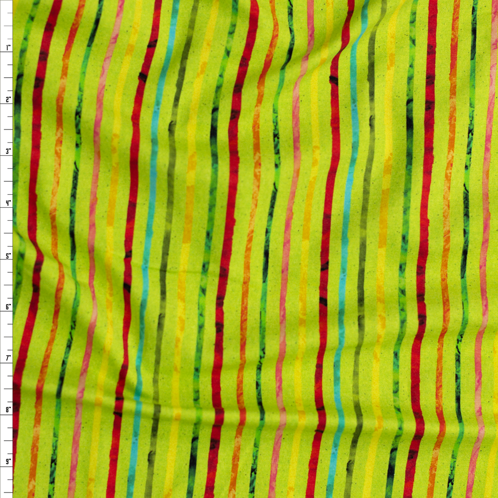 Chili Smiles Wasabi Cotton/Spandex Laguna Jersey Fabric By The Yard