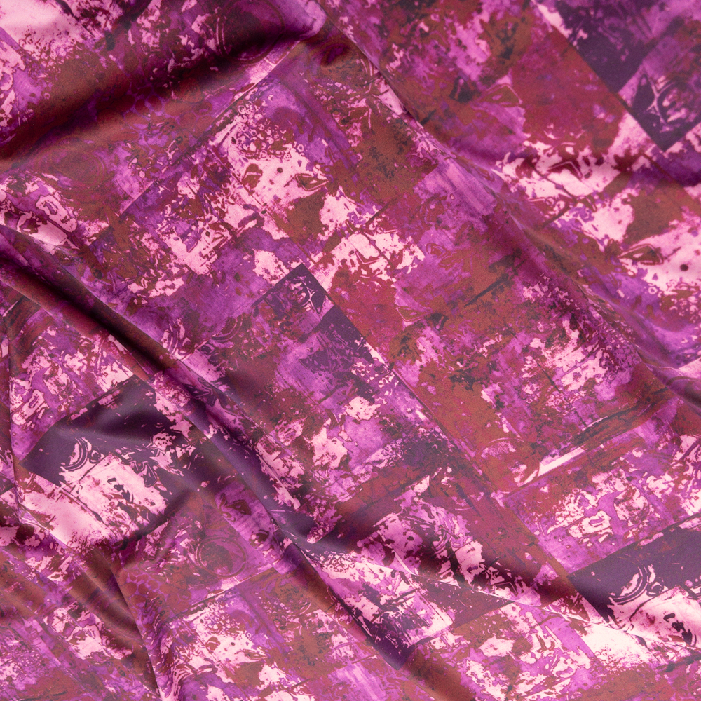 Berry Grunge Mandalay Performance Knit Fabric By The Yard - Wide shot