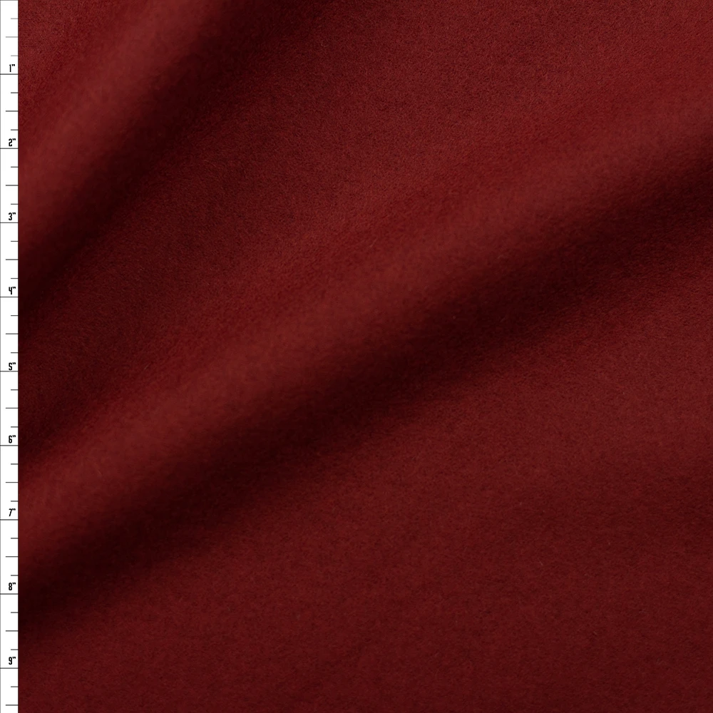 Wine Double Weave Wool Coating Fabric By The Yard