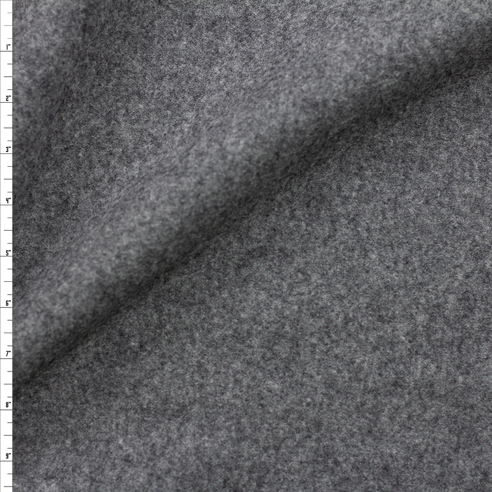 Heather Grey Double Weave Wool Coating Fabric By The Yard