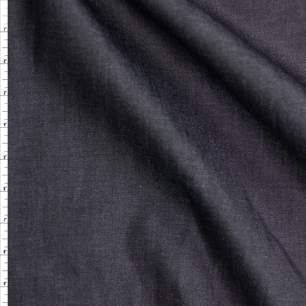 Dark Indigo Designer Stretch Denim #25984 Fabric By The Yard