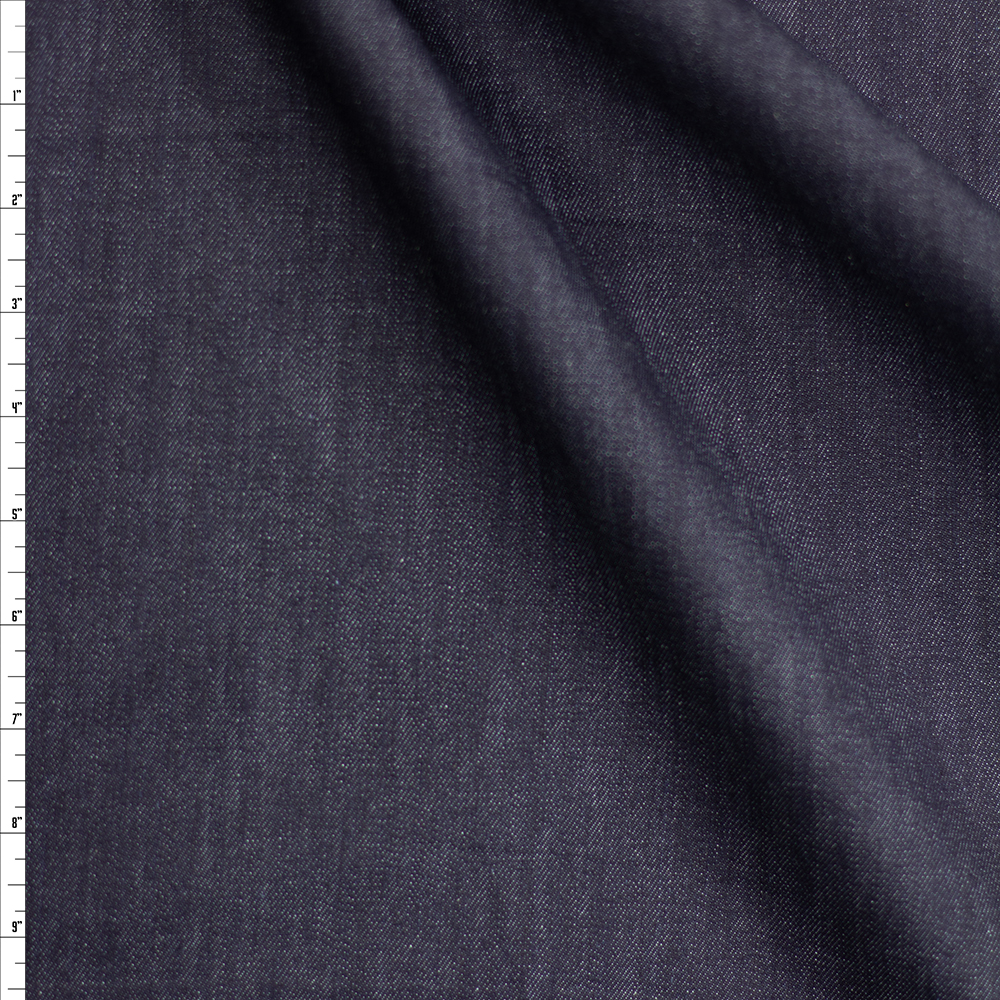 Dark Indigo Designer Stretch Denim #25991 Fabric By The Yard