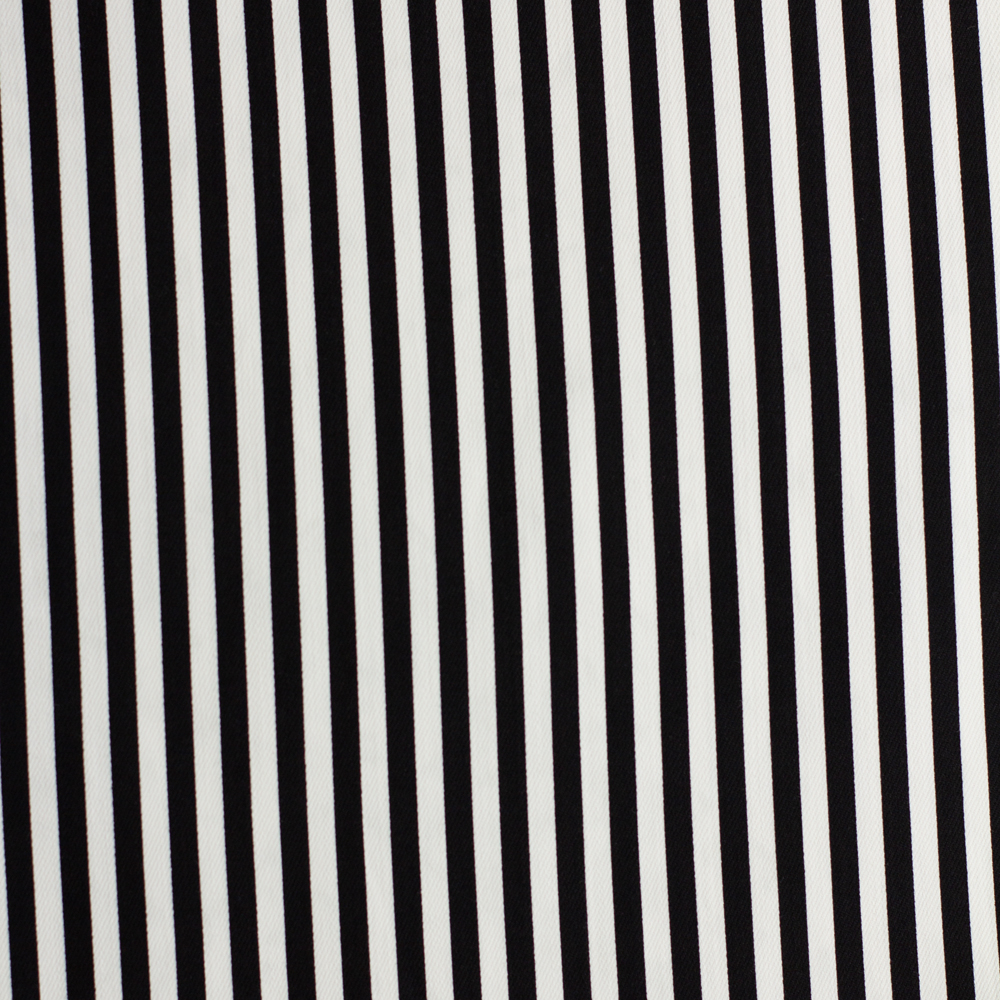Black and White Vertical Stripe Stretch Denim #26009 Fabric By The Yard - Wide shot
