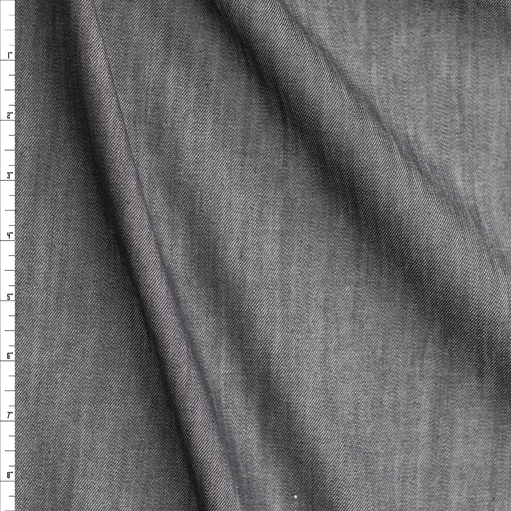 Grey Stretch Denim Fabric By The Yard