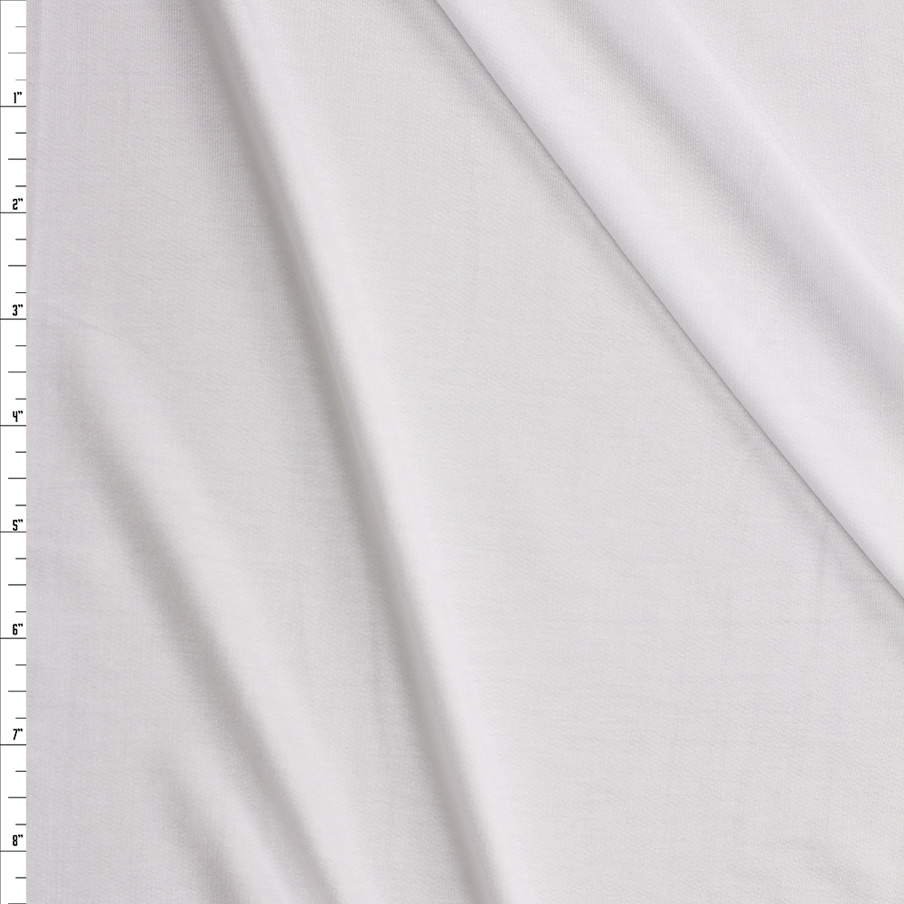 White Stretch Modal French Terry Fabric By The Yard