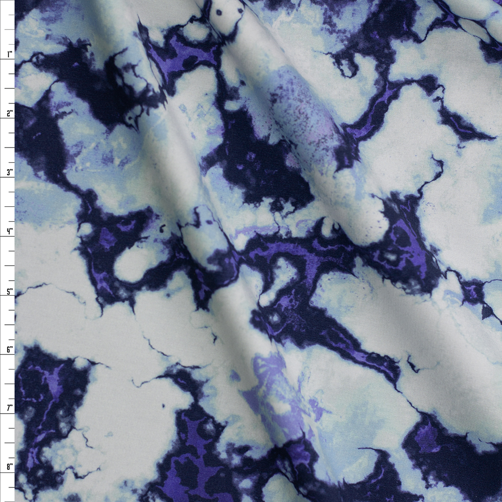 Glacier Tie Dye French Terry from Robert Kaufman Fabric By The Yard
