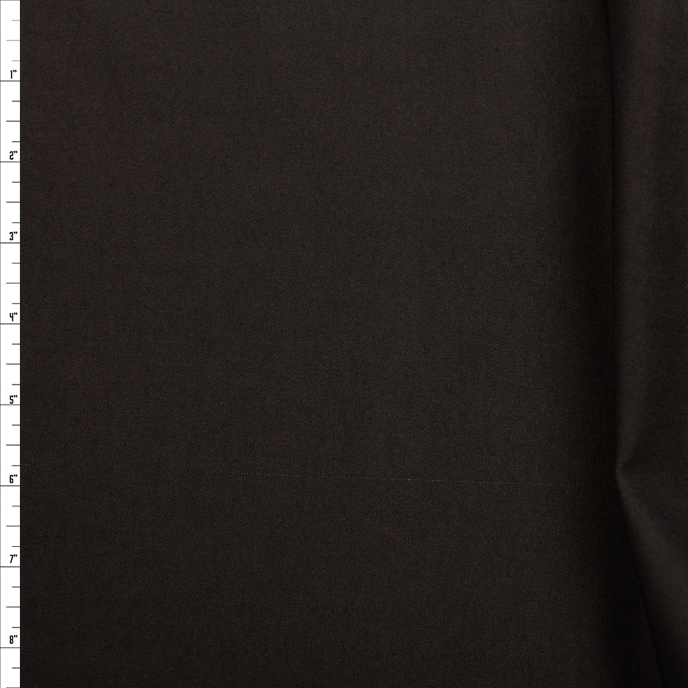 Espresso Designer Viscose Nylon Stretch Twill Fabric By The Yard - Wide shot