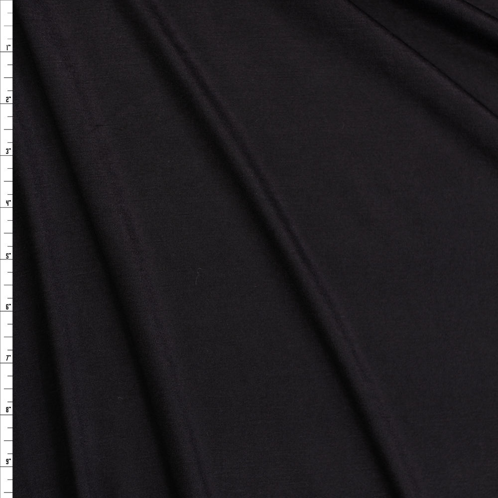 Black Rayon Jersey Knit #26171 Fabric By The Yard