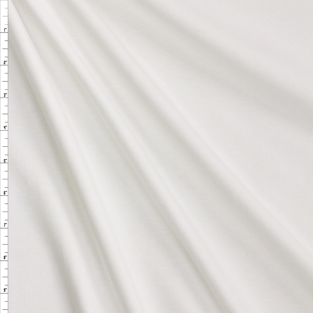 Warm White Rayon Micro Rib Knit #26182 Fabric By The Yard