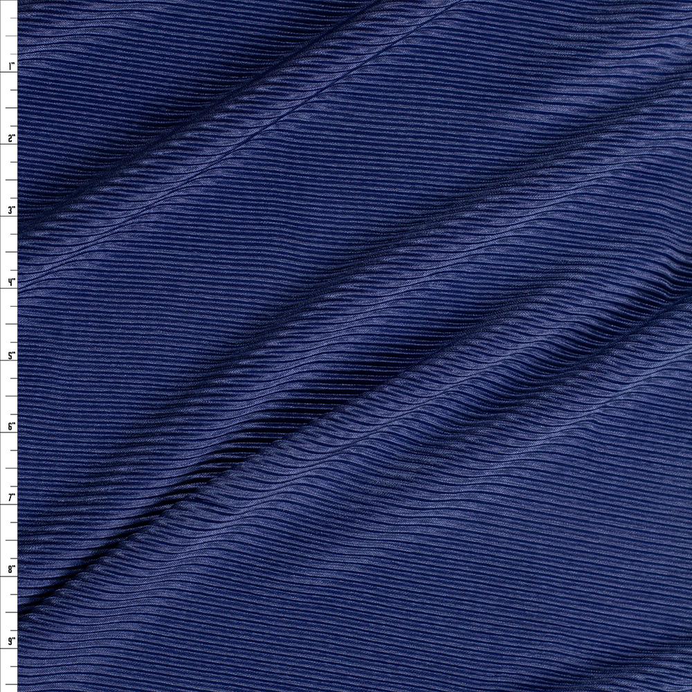 Periwinkle Blue Satin Stretch Accordion Knit Fabric By The Yard
