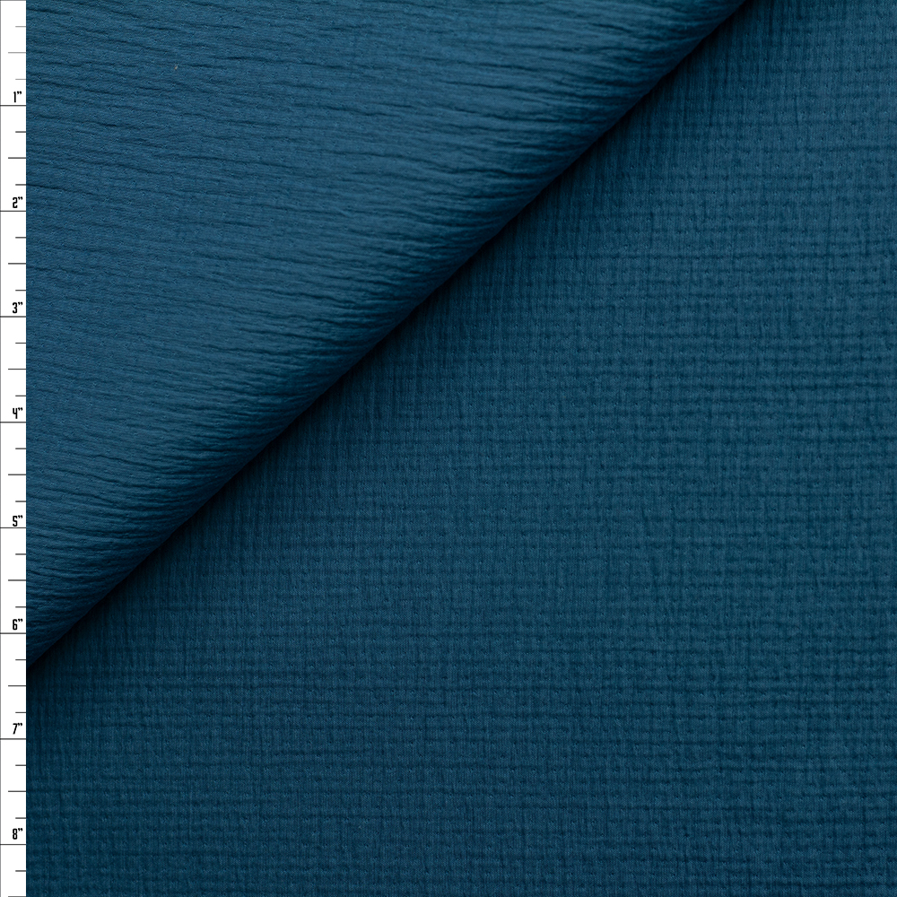 Teal Designer Seersucker #26296 Fabric By The Yard