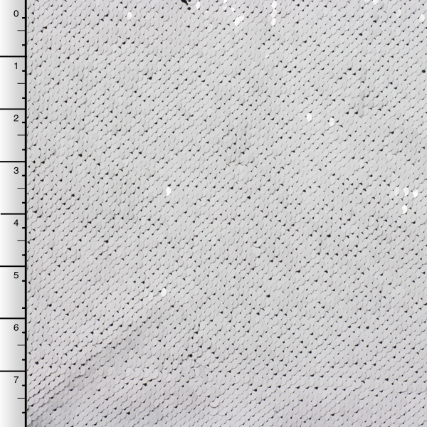 Black and White Reversible Two Tone Sequin Fabric - White Side of the Sequins