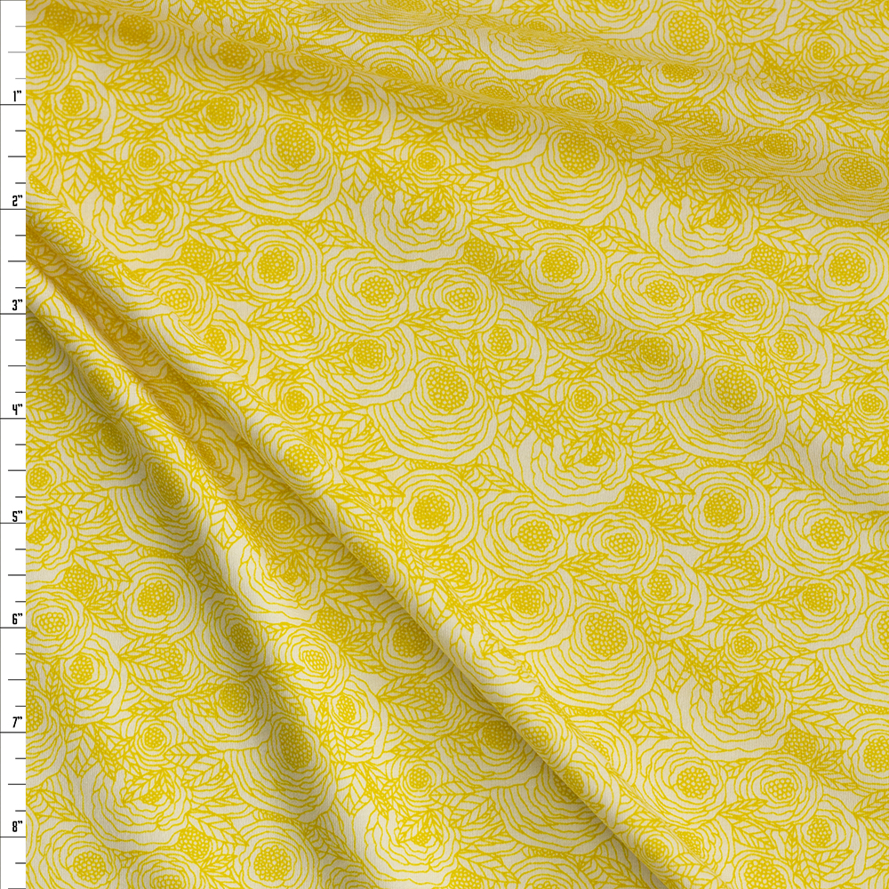 Sage Knit Primrose Field  Cotton/Spandex Knit by Art Gallery Fabrics Fabric By The Yard