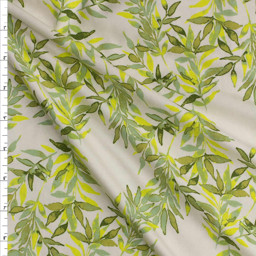 Virtuosa Cadence Winds Olive Cotton/Spandex Knit by Art Gallery Fabrics Fabric By The Yard
