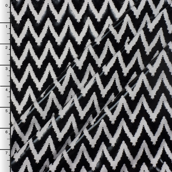 Black Chevron Lame on White Nylon/Lycra