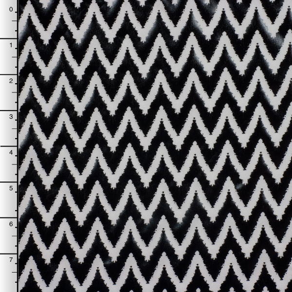 Black Chevron Lame on White Nylon/Lycra
