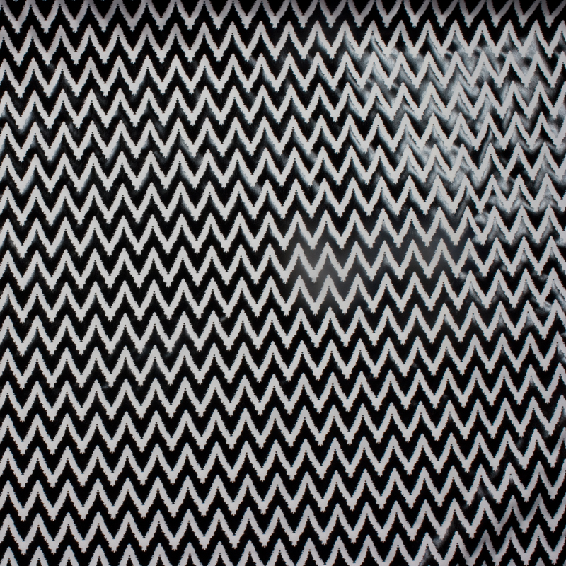 Black Chevron Lame on White Nylon/Lycra