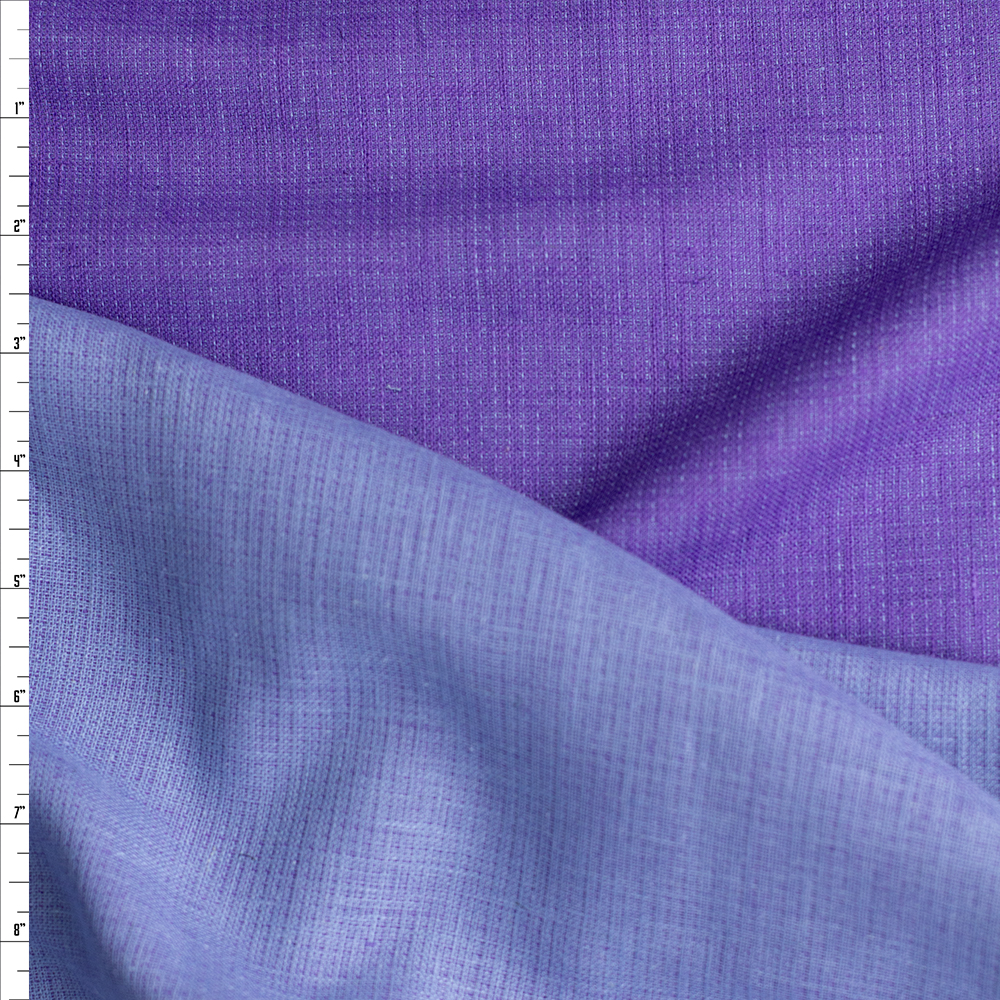 Purple and Sky Blue Reversible Rayon Linen #26500 Fabric By The Yard