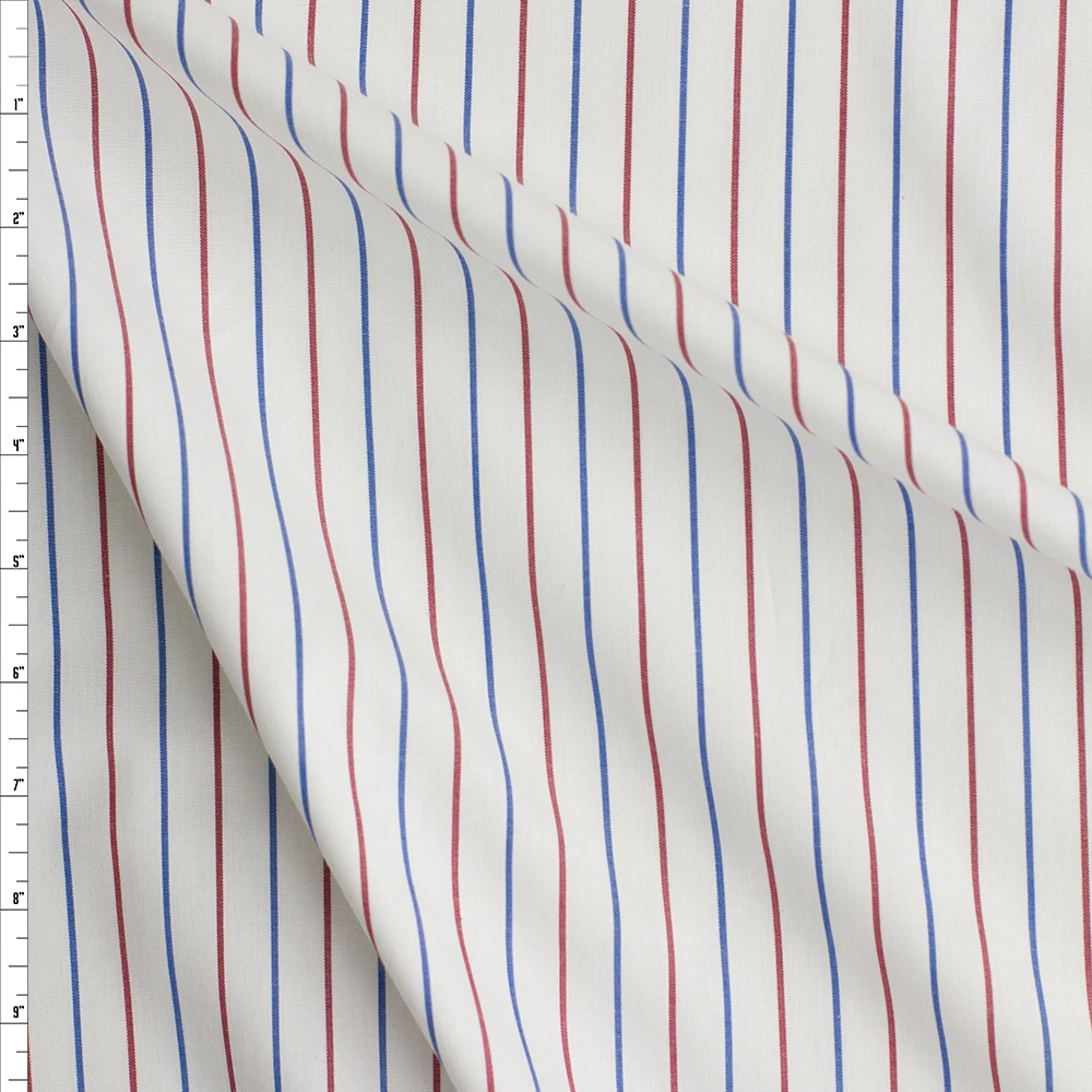 Vertical Stripe Fine Cotton Shirting #26635 Fabric By The Yard