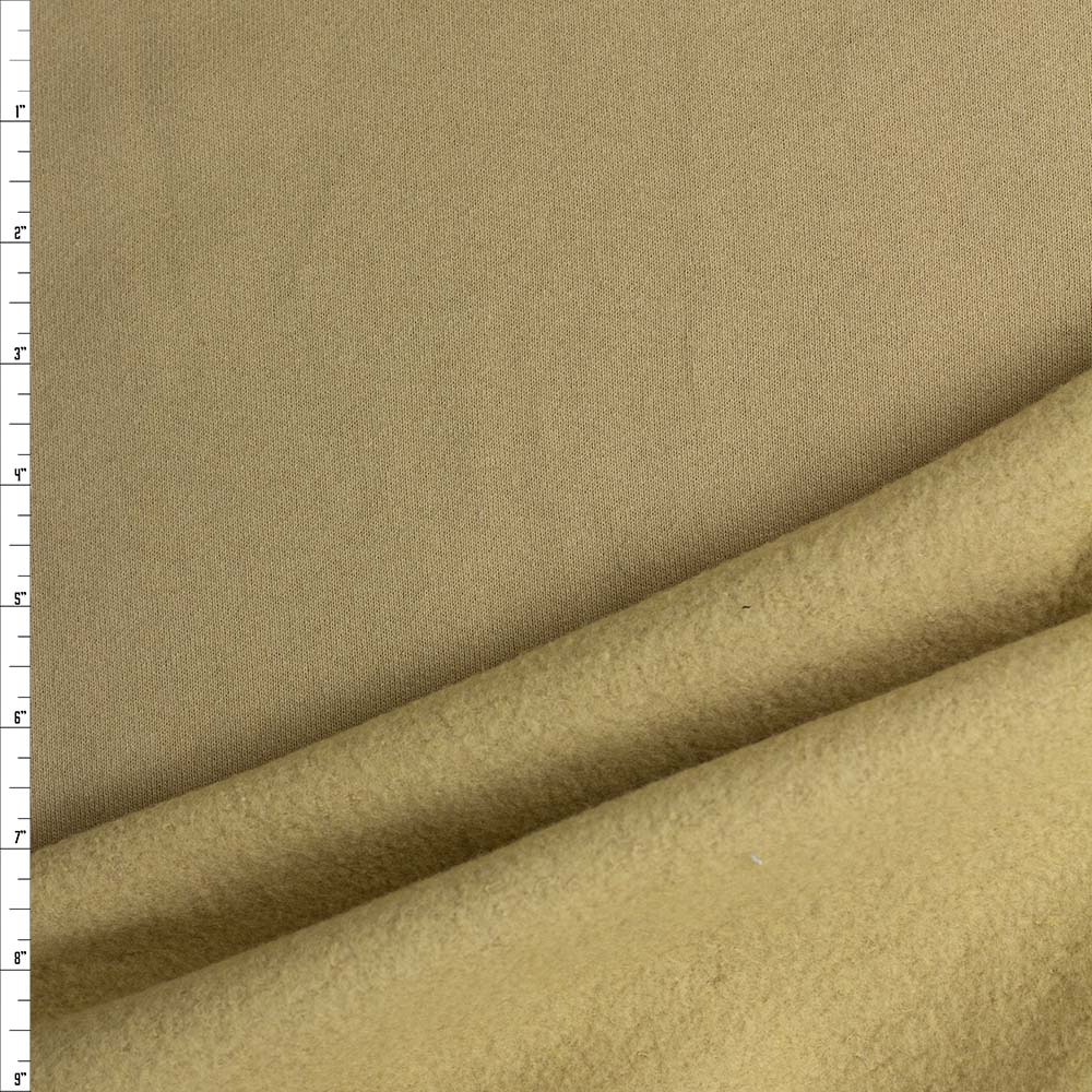 Tan Cotton Sweatshirt Fleece #26712 Fabric By The Yard