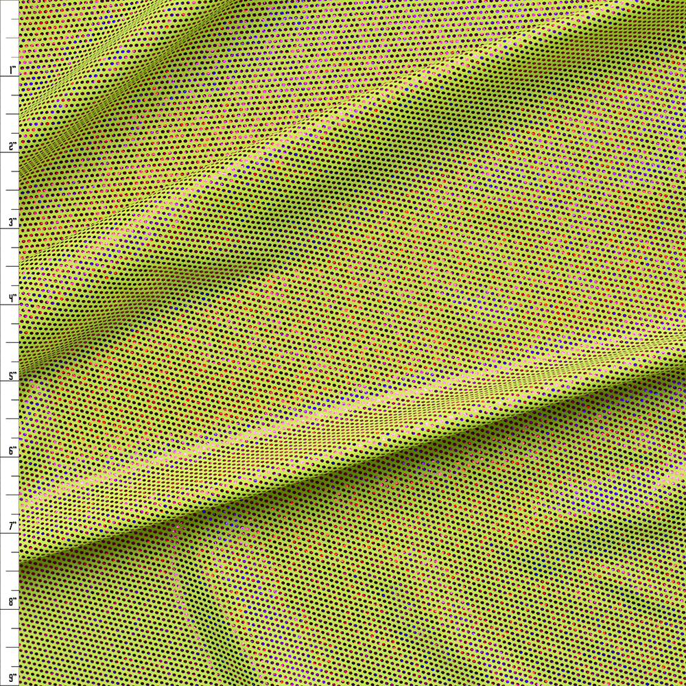 Holo Hot Pink on Neon Yellow Metallic Spandex #26731 Fabric By The Yard