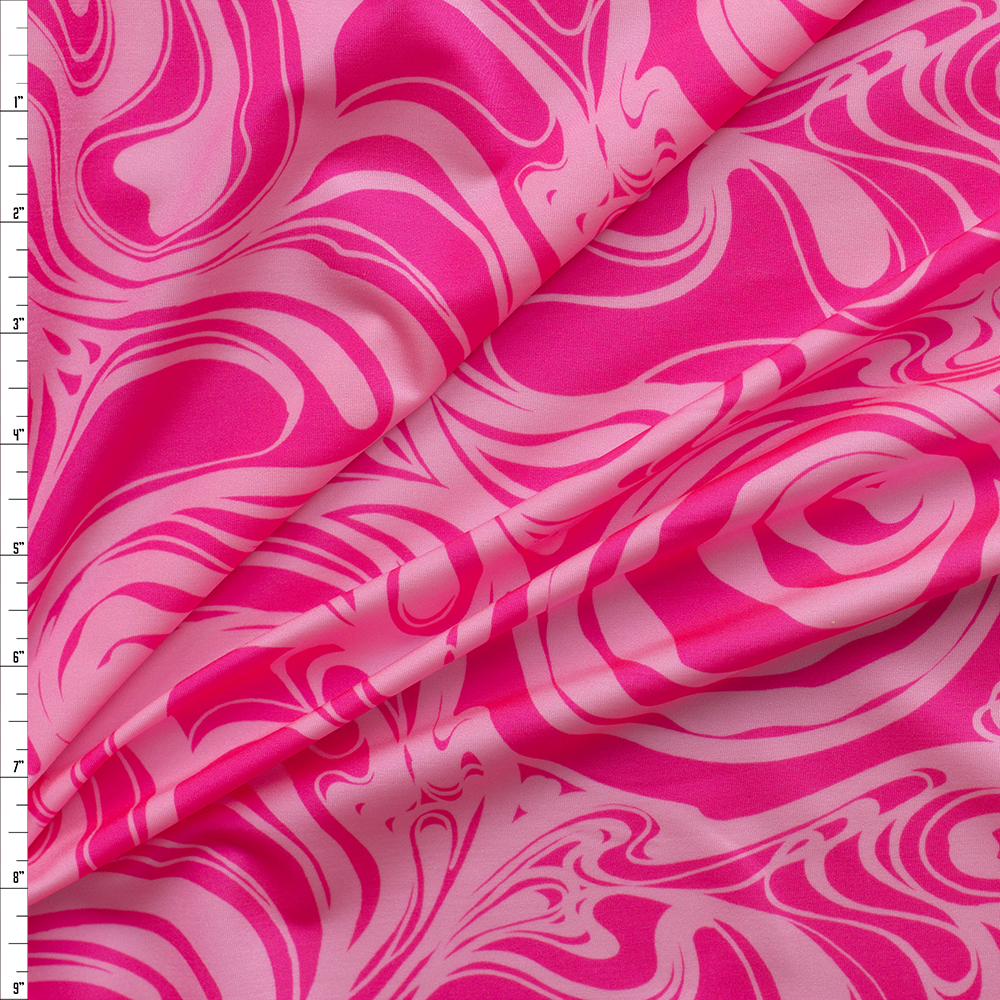 Neon Princess Swirl Nylon/Spandex Fabric By The Yard