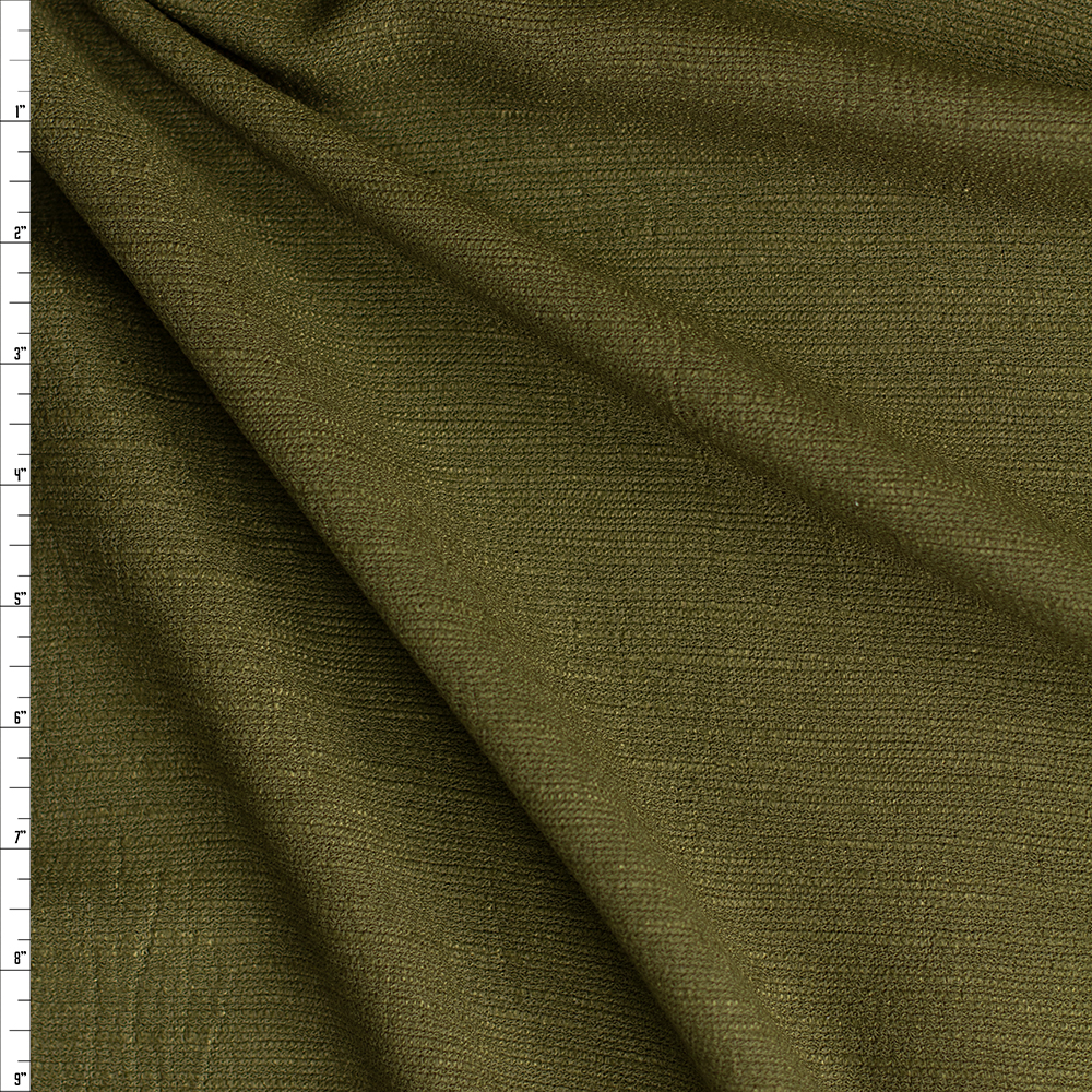 Moss Brushed Slubby Rayon/Linen Fabric By The Yard