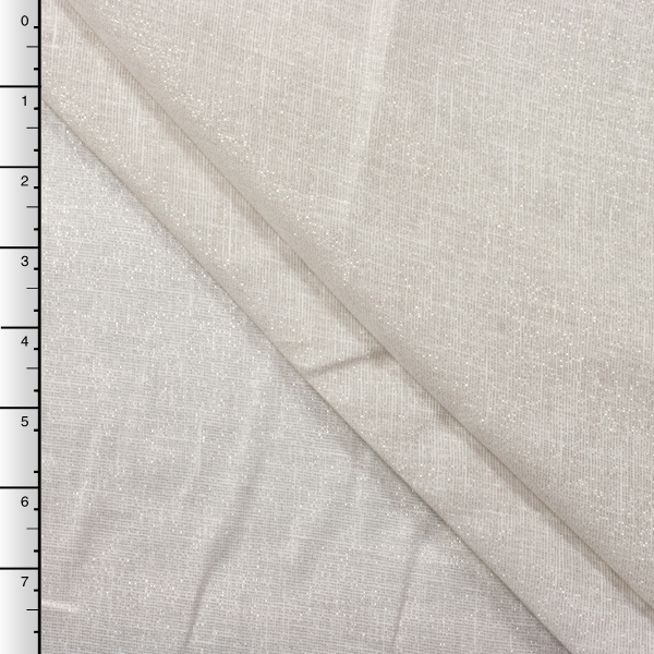 Offwhite and Metallic Silver Lightweight Linen