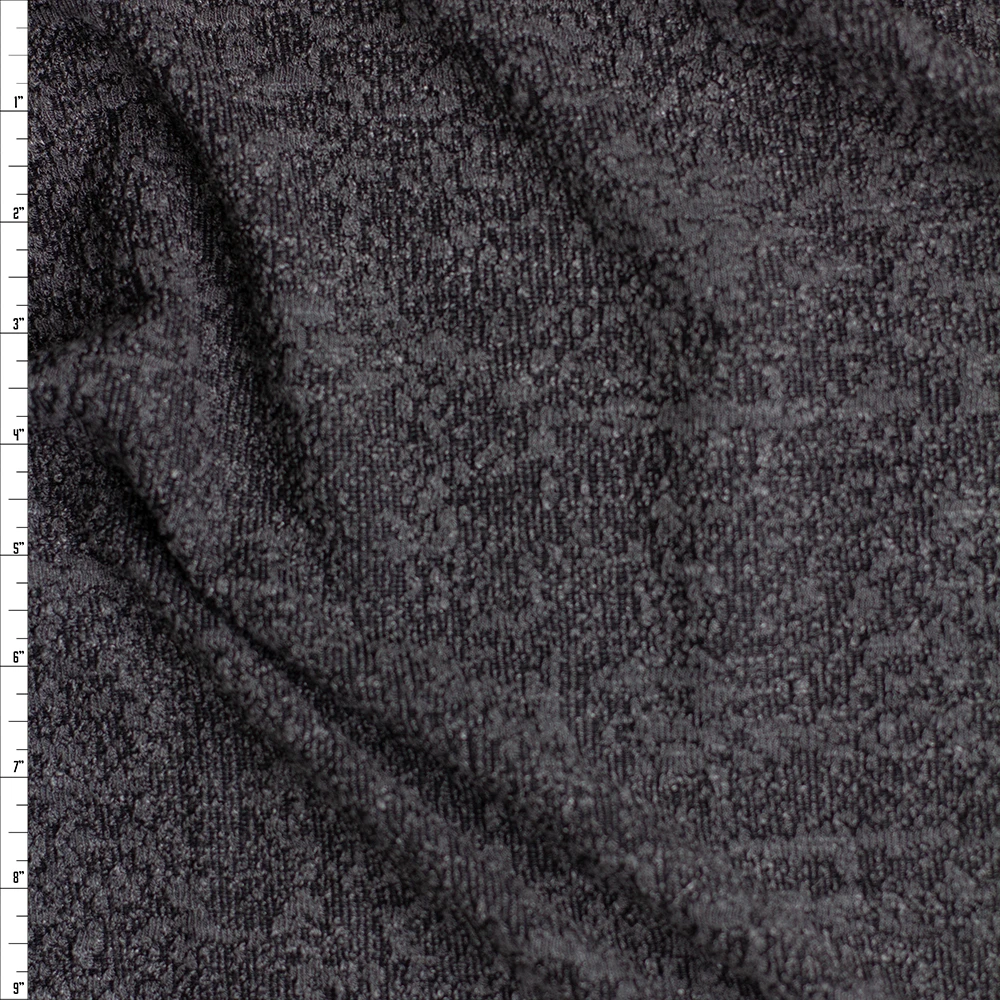 Charcoal Two Tone Textured Sweater Knit Fabric By The Yard