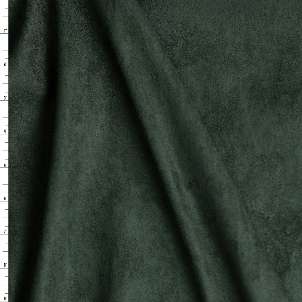 Hunter Green Double Sided Stretch Suede Fabric By The Yard