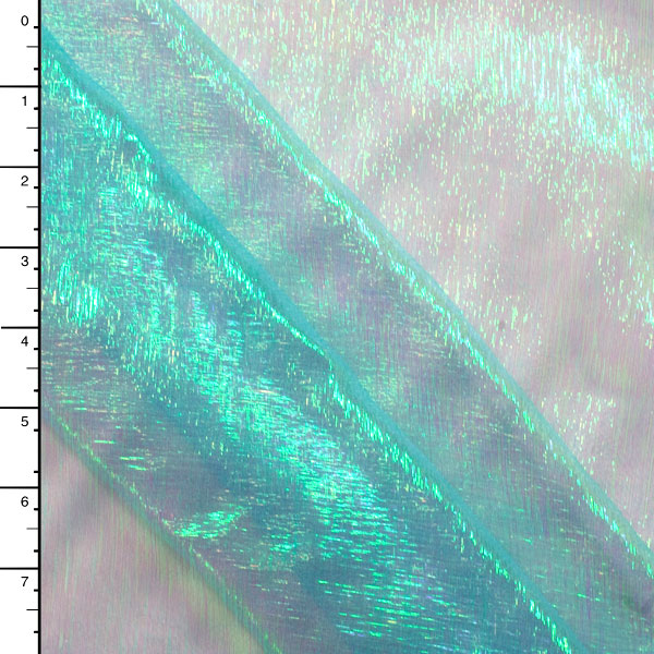 Aqua Iridescent Crinkle Organza