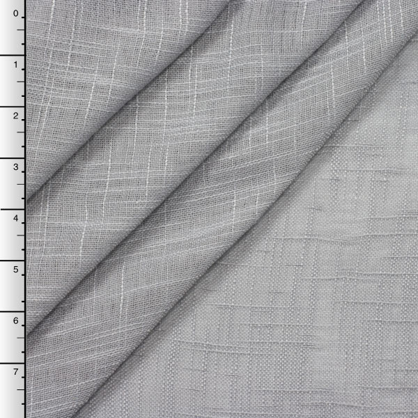 90" Wide Silver Sheer Linen Look