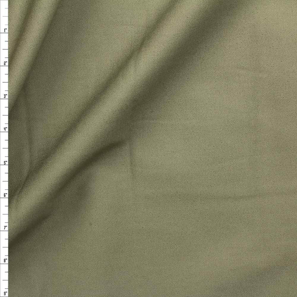 Olive Green Stretch Cotton Twill #26914 Fabric By The Yard
