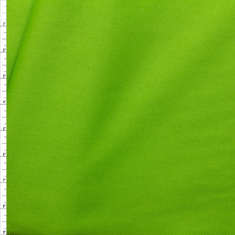 Lime Green 10 oz. Cotton Bull Denim Fabric By The Yard