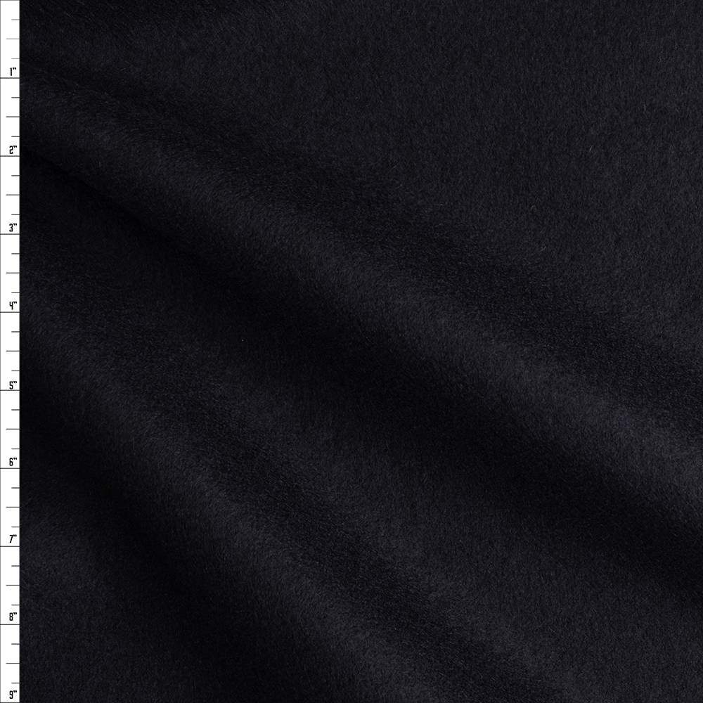 Black Double Weave Wool Fabric By The Yard