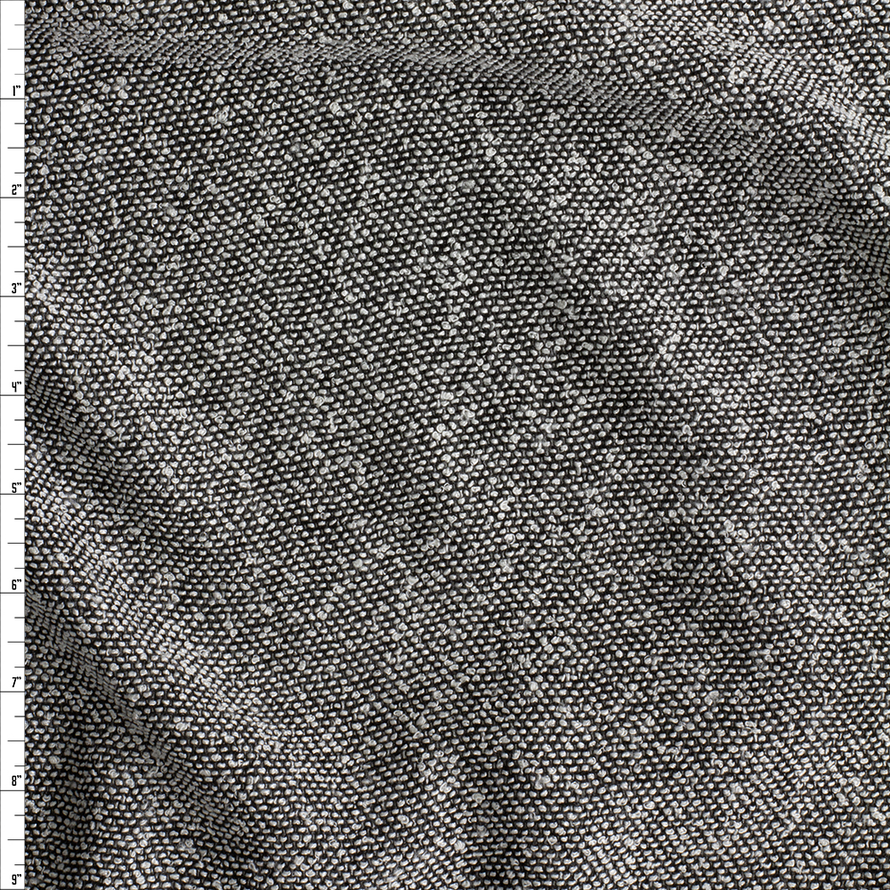 Black and White Drapey Designer Tweed Fabric By The Yard