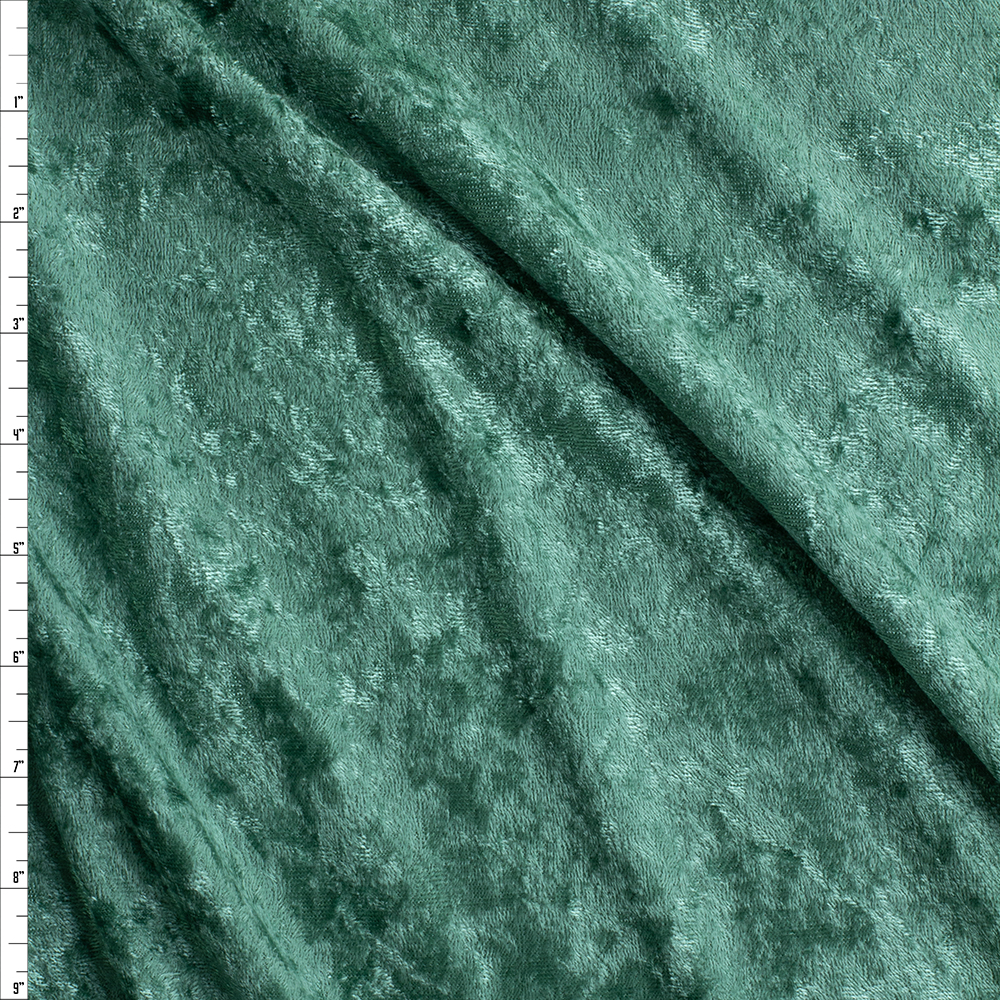 Green Panne Velour Fabric By The Yard