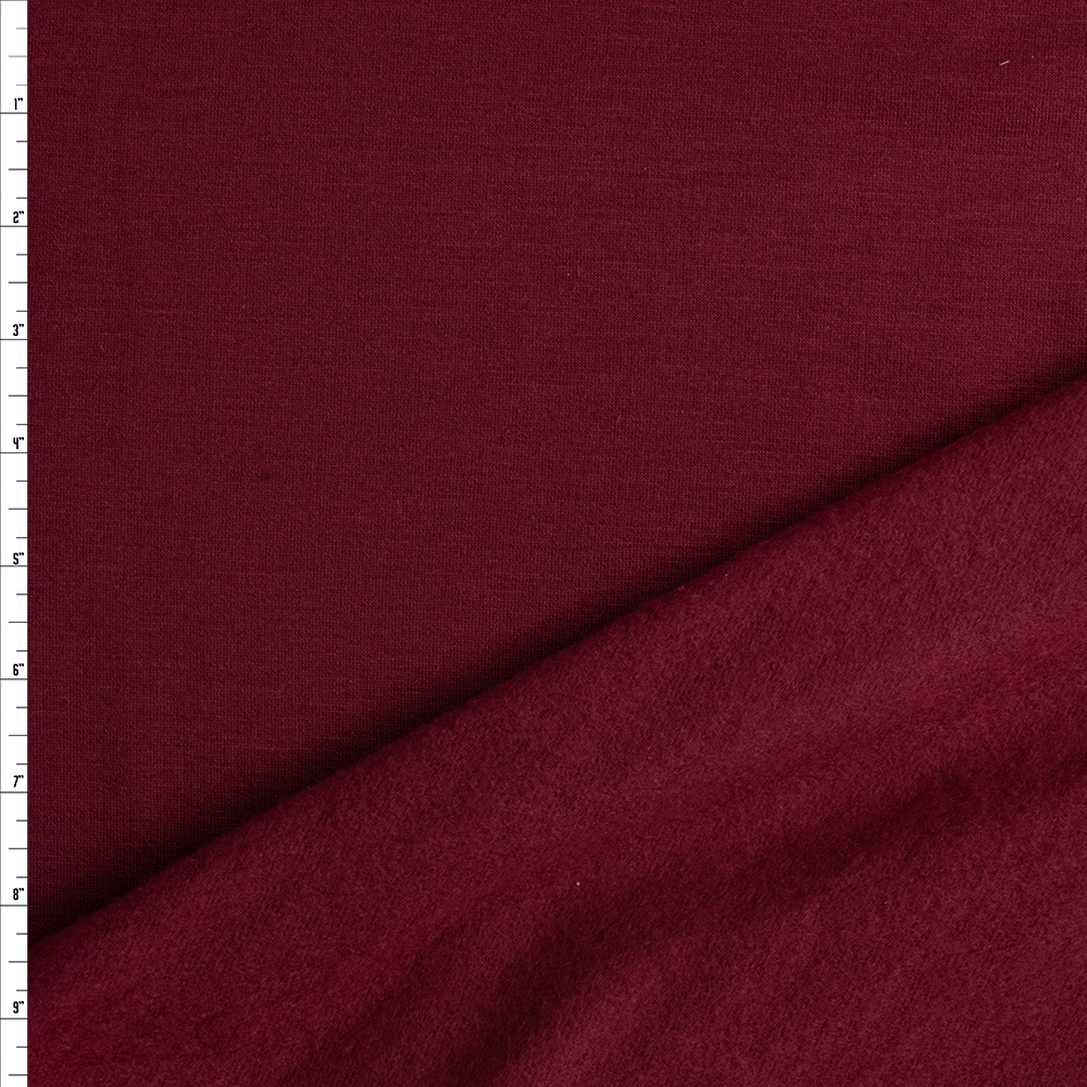 Burgundy Modal/Spandex Sweatshirt Fleece #27164 Fabric By The Yard