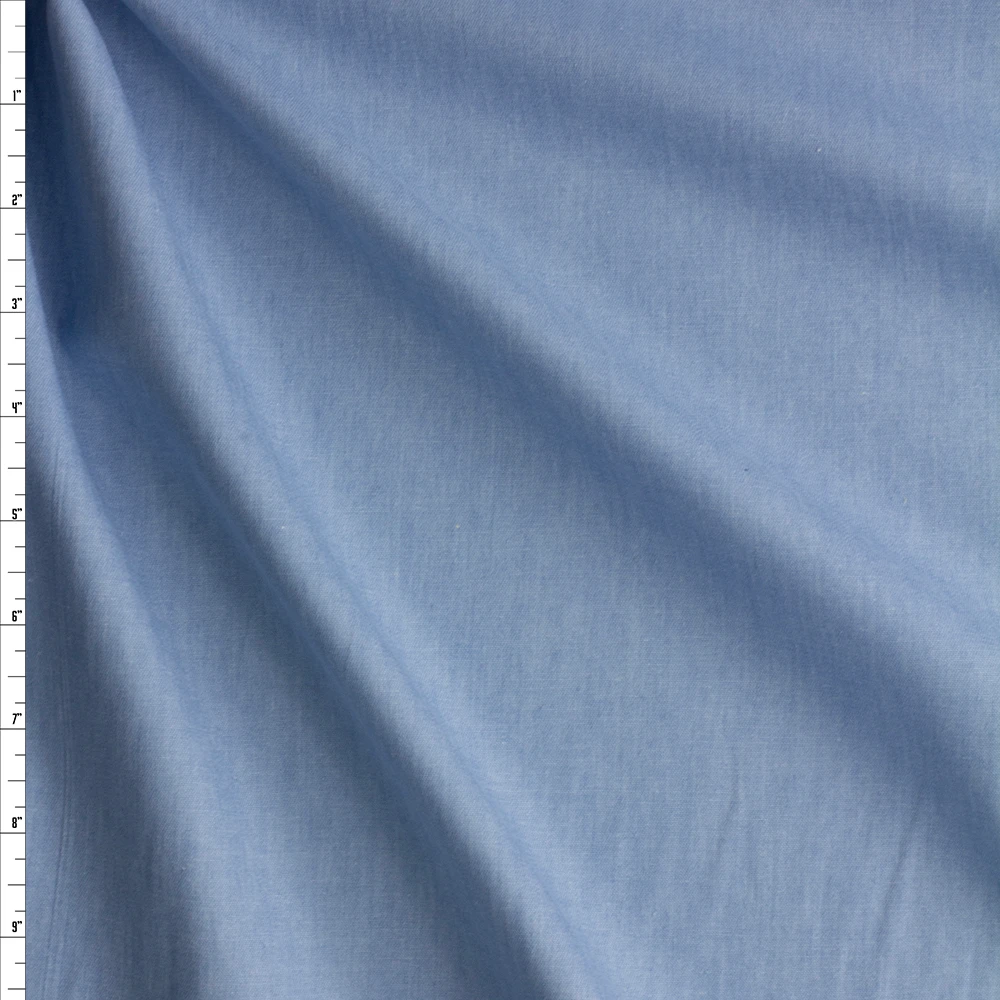 Light Blue Cotton Chambray #27335 Fabric By The Yard