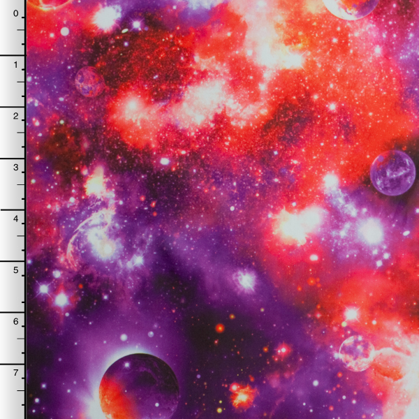 Vibrant Red/Purple Galaxy Print Nylon/Lycra