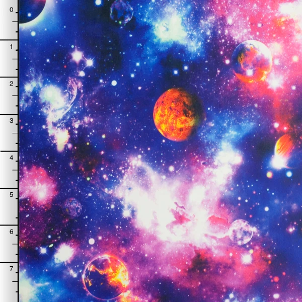 Vibrant Blue/Purple Galaxy Print Nylon/Lycra