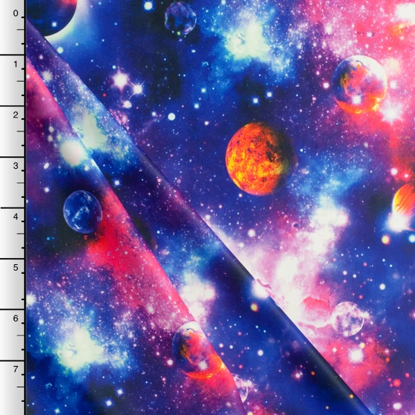 Vibrant Blue/Purple Galaxy Print Nylon/Lycra