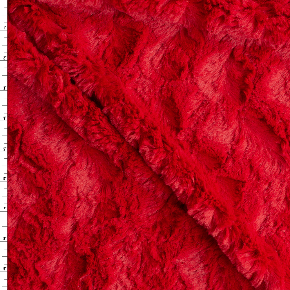 Red Minky Cuddle Fur #27406 Fabric By The Yard
