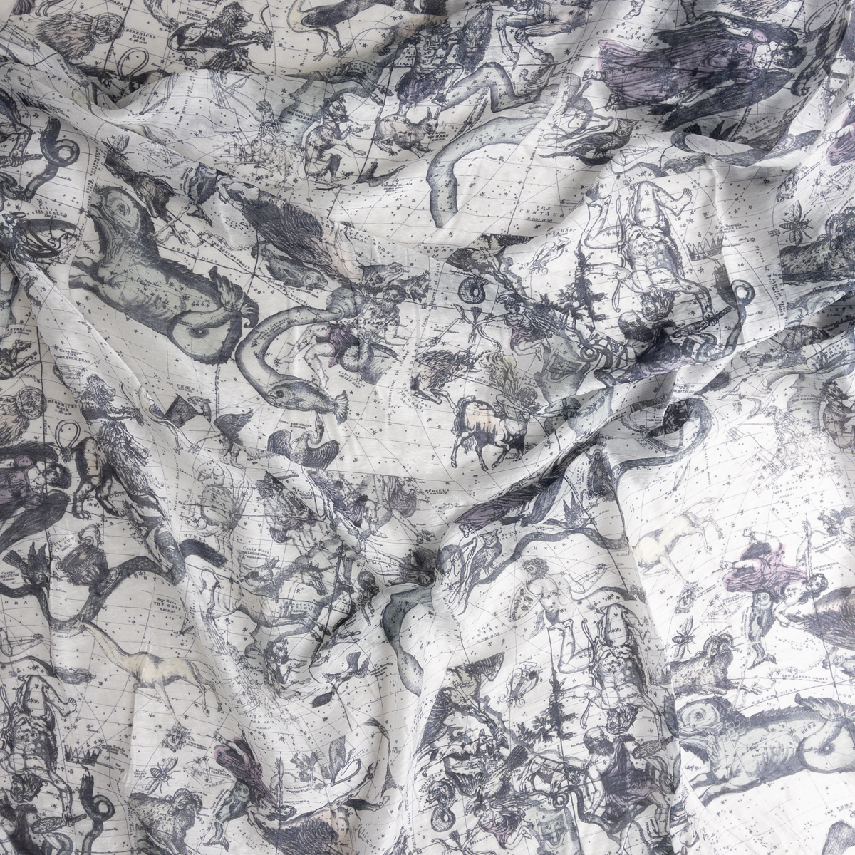 Zodiac Star Maps Offwhite Organza