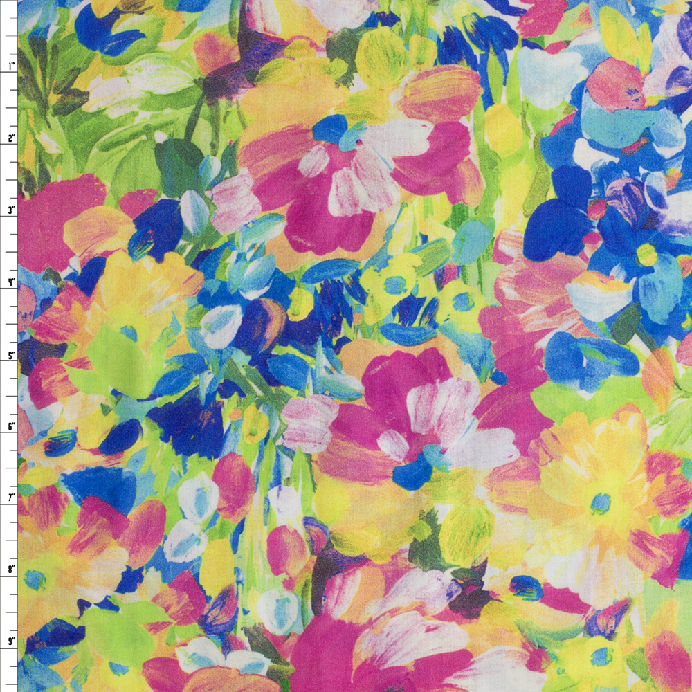 Multi Painterly Petals Lawn From Robert Kaufman #27459 Fabric By The Yard