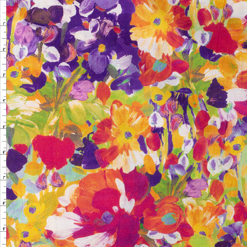 Summer Painterly Petals Lawn From Robert Kaufman #27461 Fabric By The Yard