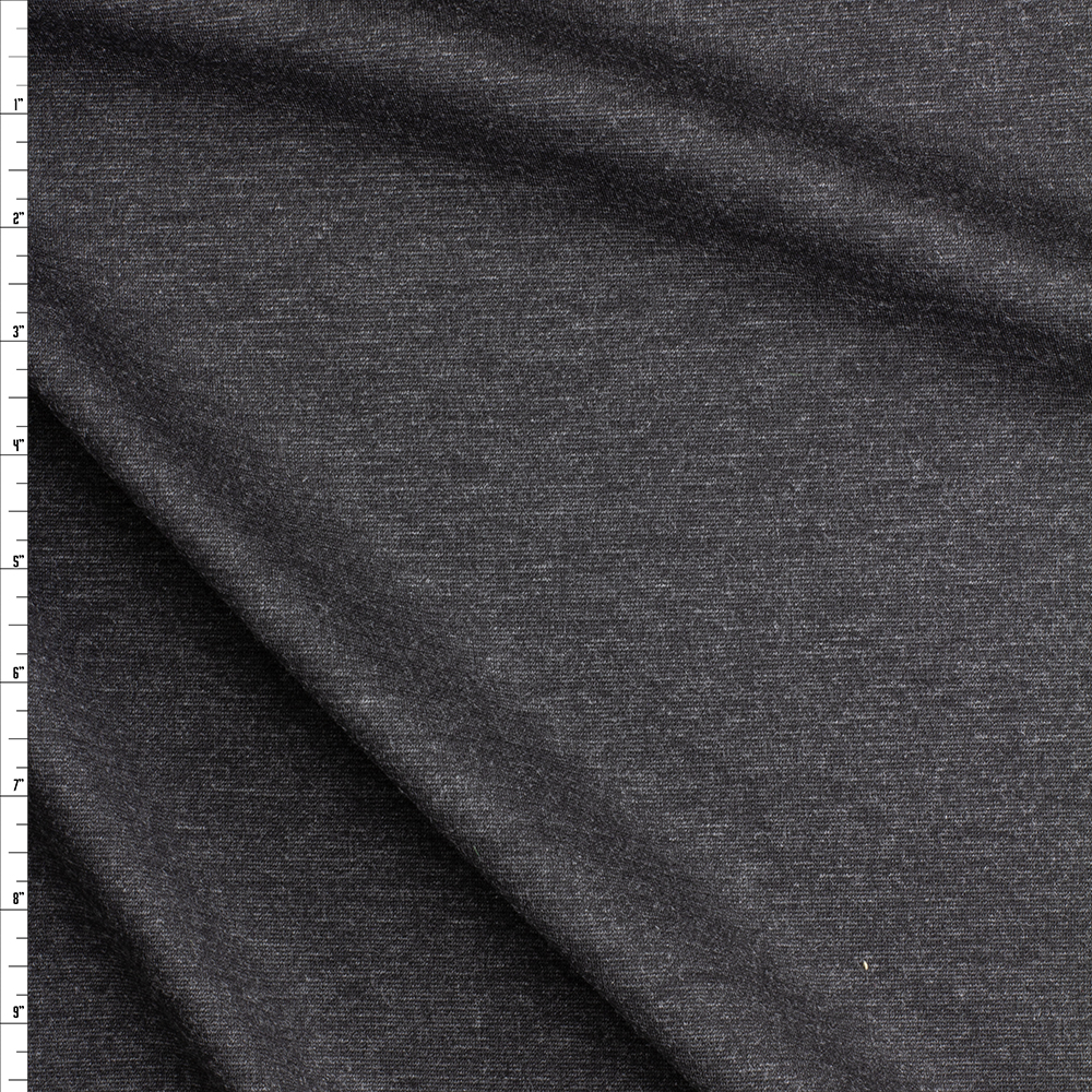 Heather Charcoal Ponte De Roma #27525 Fabric By The Yard
